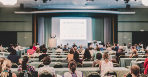 conference room with attendees